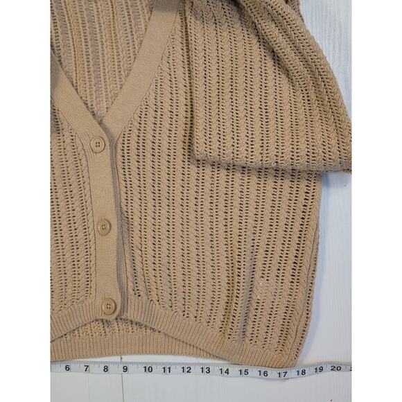 Elie Tahari Women’s V-Neck Button Front Cardigan Sweater Beige L – Long Sleeve K - Picture 8 of 13